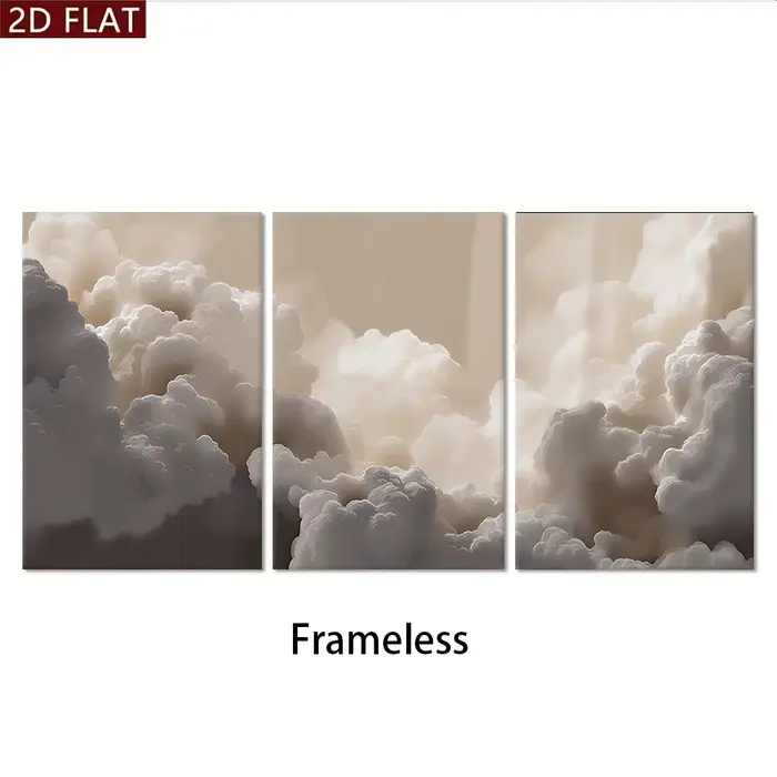1 ensemble de tableaux décoratifs nuages et brumes style Instagram, modernes et simples, pour mur de fond de canapé de salon, chambre triple, salle à manger