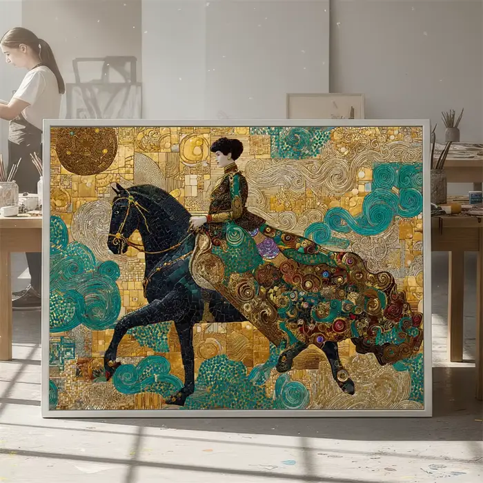 Peinture sur toile Gustav Klimt Femme allongée, Nouveau Art Mural, Impressions Scène de Lecture Élég