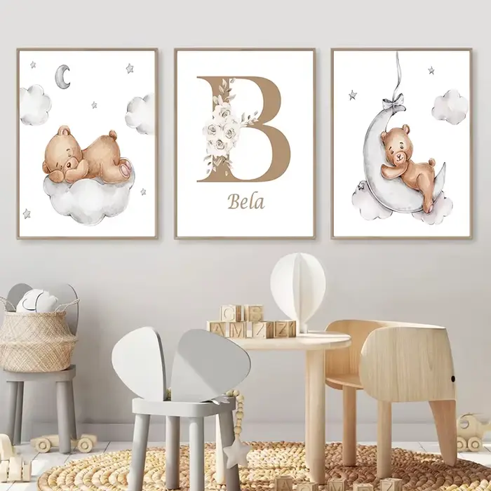 Affiches personnalisées avec nom de bébé