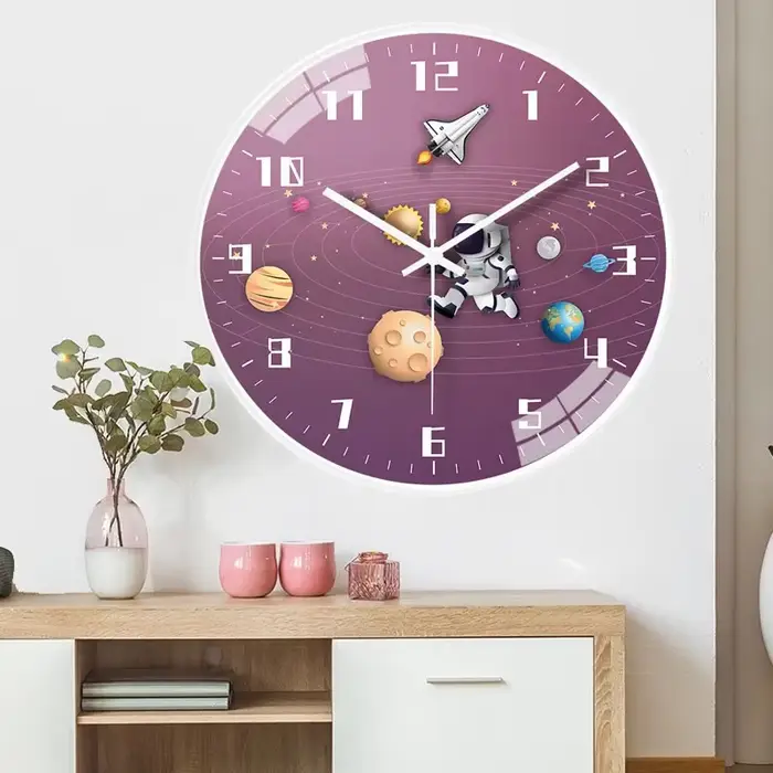 Astronaute créatif horloge murale pour enfants salon maison chambre