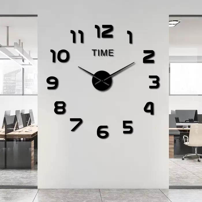 Horloge Murale 3D avec Effet Miroir