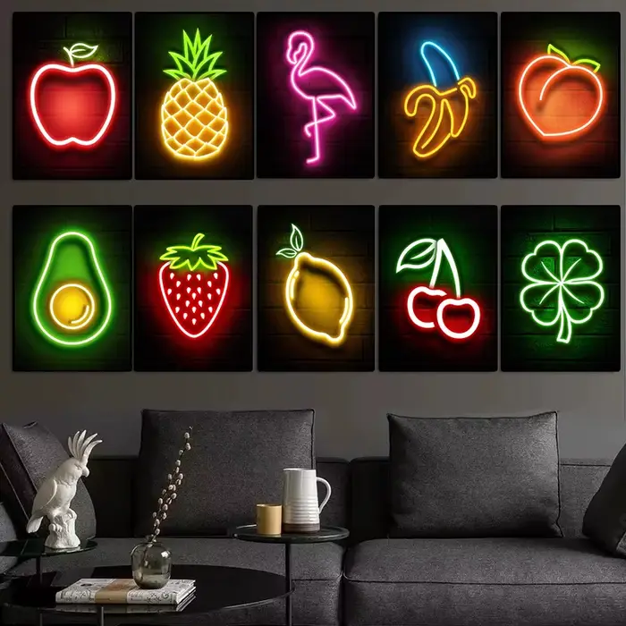 Affiche en néon d'ananas