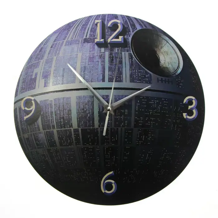 Horloge murale 3D à motif d'étoiles de la mort