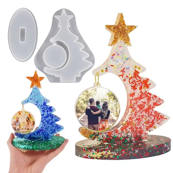 Moule de cadre photo en silicone pour arbre de Noël