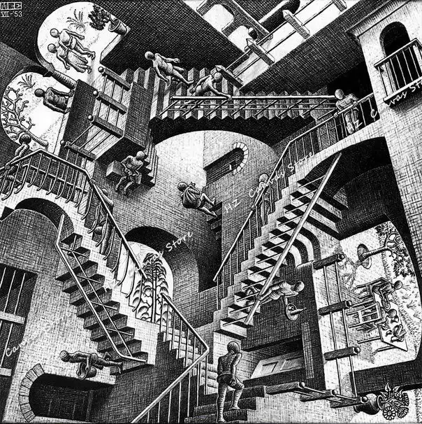 Affiches d'art géométrique surréalistes Escher, peinture sur toile, impressions d'art abstrait moder