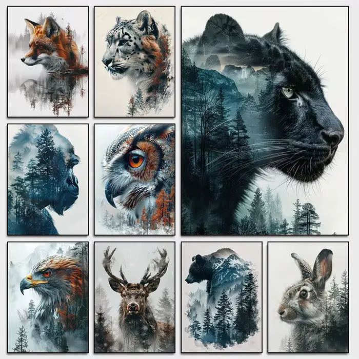 Affiche d'animaux sauvages de la Jungle