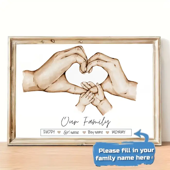 Affiche personnalisée à main de famille