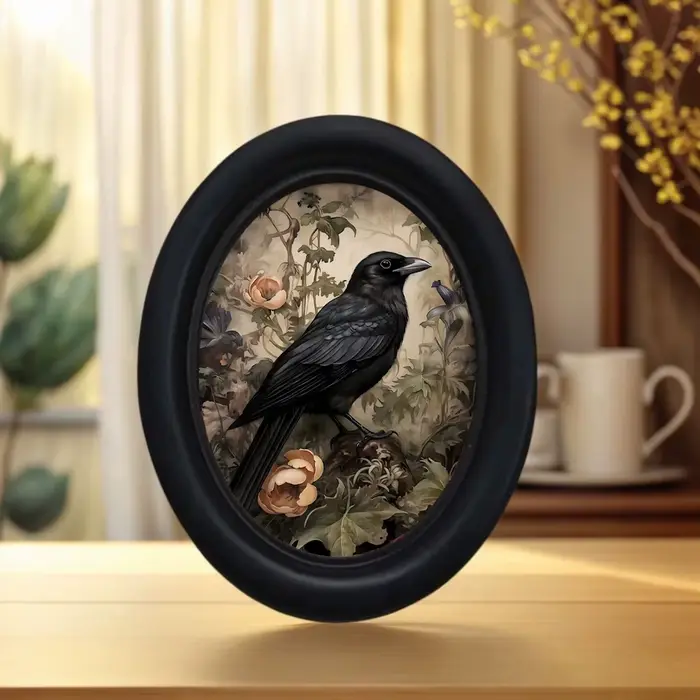 1 pièce, corbeau floral 3D Art mural animal rétro - Décoration en bois (525 * 4