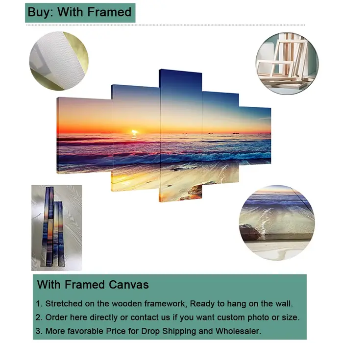Lot de 5 tableaux sur toile imprimés
