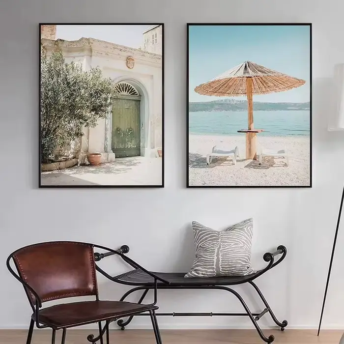 Affiche de photographie de la côte Amalfi de Village italien