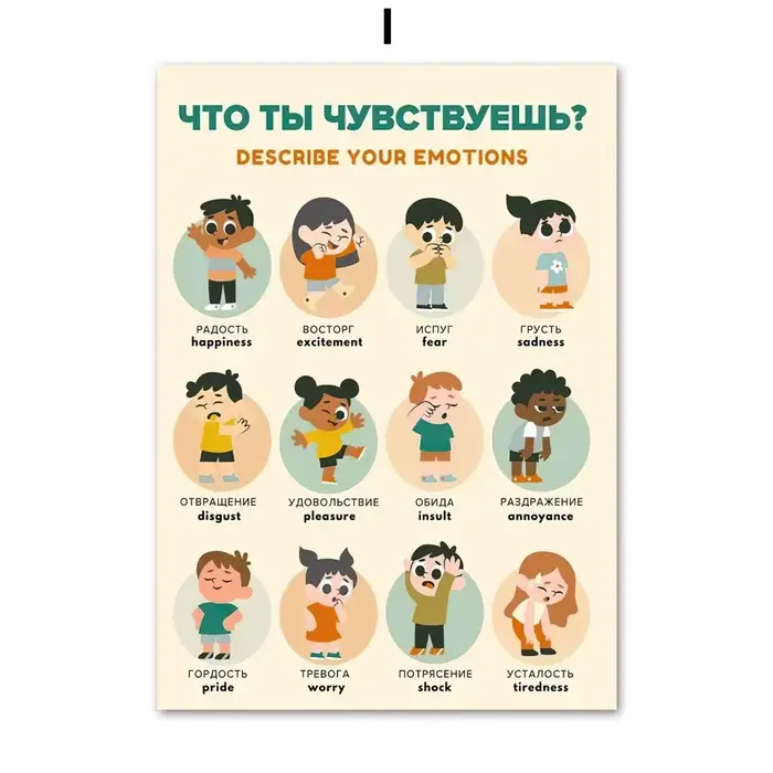 Affiche éducative russe en toile, alphabet, temps, animaux, chiffres, émotions, décoration de salle 