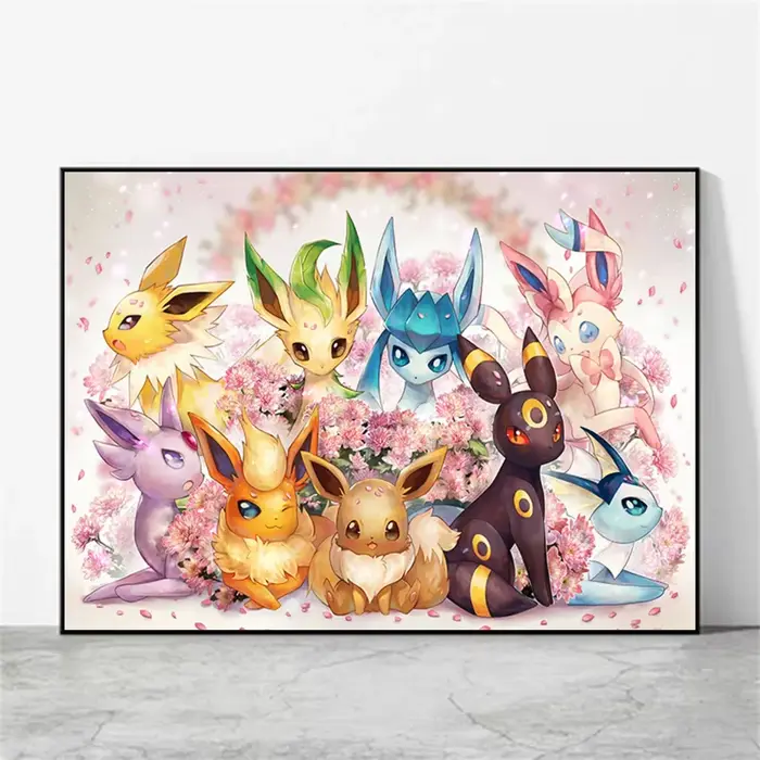 Affiche d’anime classique, Pikachu de Pokémon, impression sur toile, décoration murale, cadeau pour