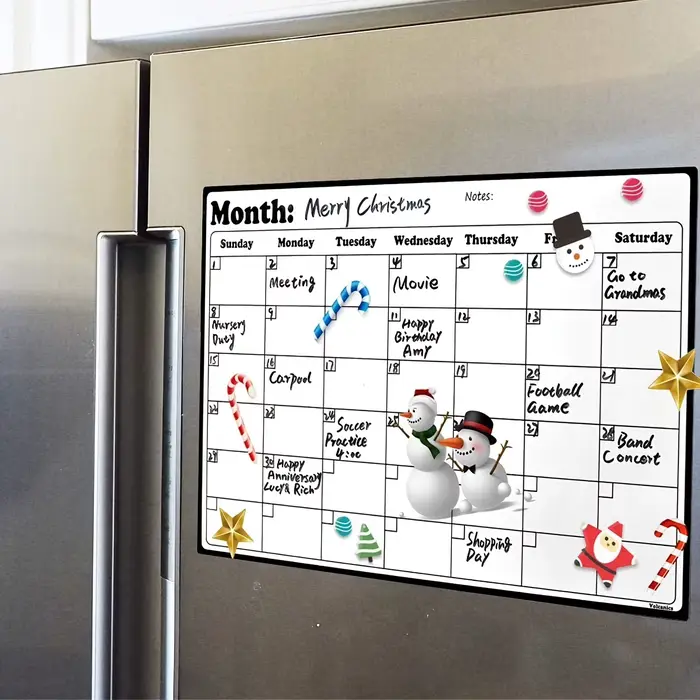 Calendrier magnétique pour réfrigérateur – Support magnétique puissant