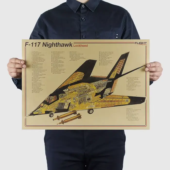 Affiche murale Vintage avec dessin de conception structurelle d'avion