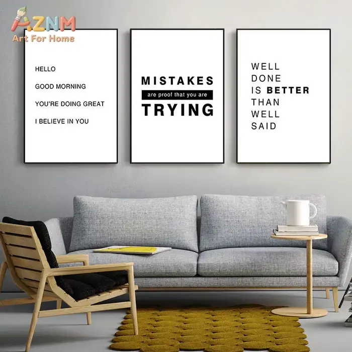 Affiches sur toile avec citations inspirantes simples