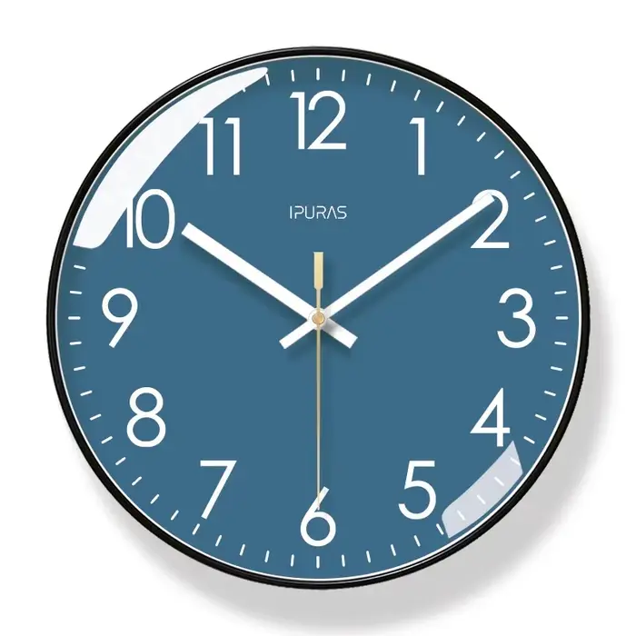 Horloge murale à quartz au design moderne, affichage du calendrier, montre murale, deuxième mode, ba