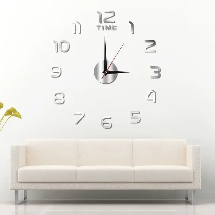 Grande Horloge Murale 3D à Quartz