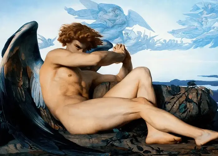 Toile de peinture avec l'ange déchu, la création d'adam par Michelangelo, affiches imprimées, images
