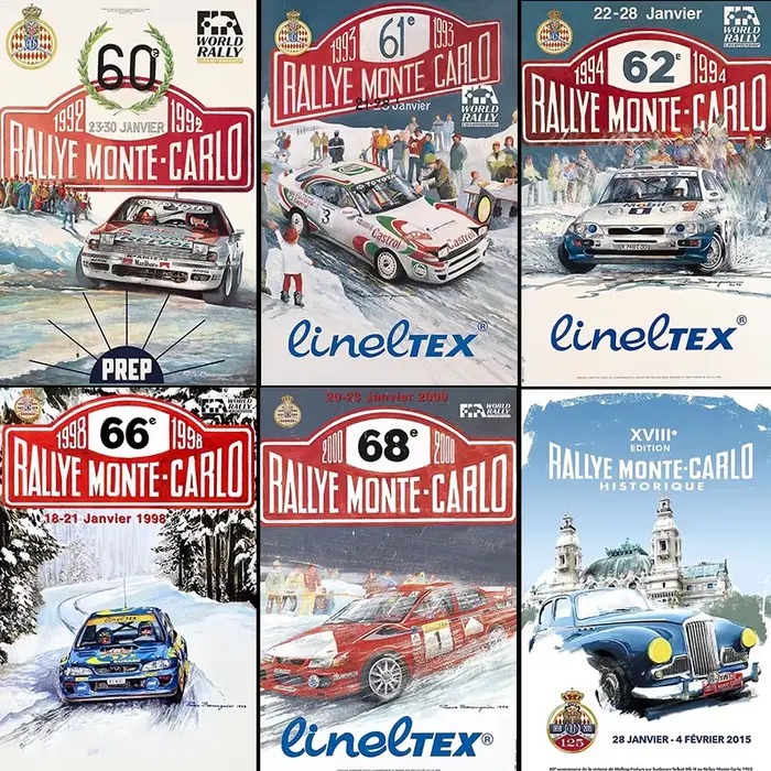Affiche en métal de voiture de course rétro de rallye de Monte Carlo