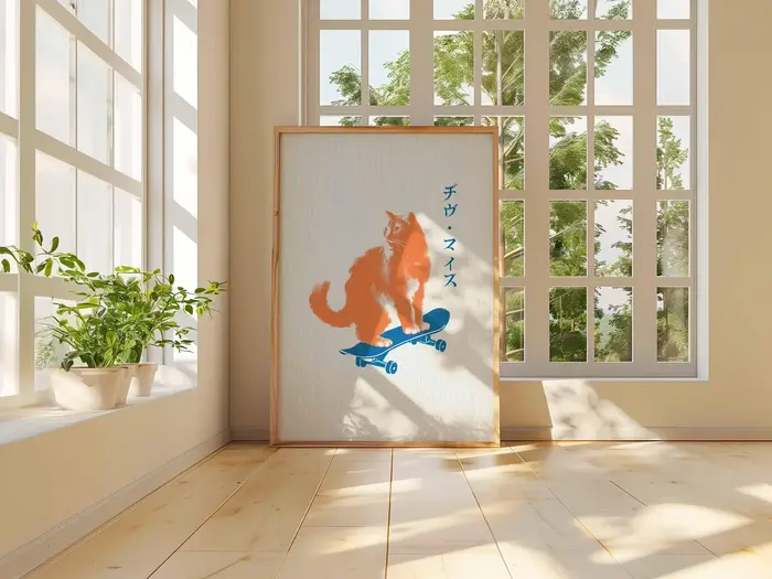 Impression de chat Pop Art japonais