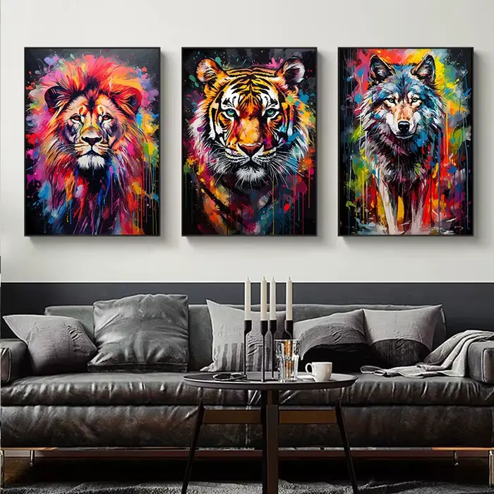 Peintures sur toile d'animaux aquarelle