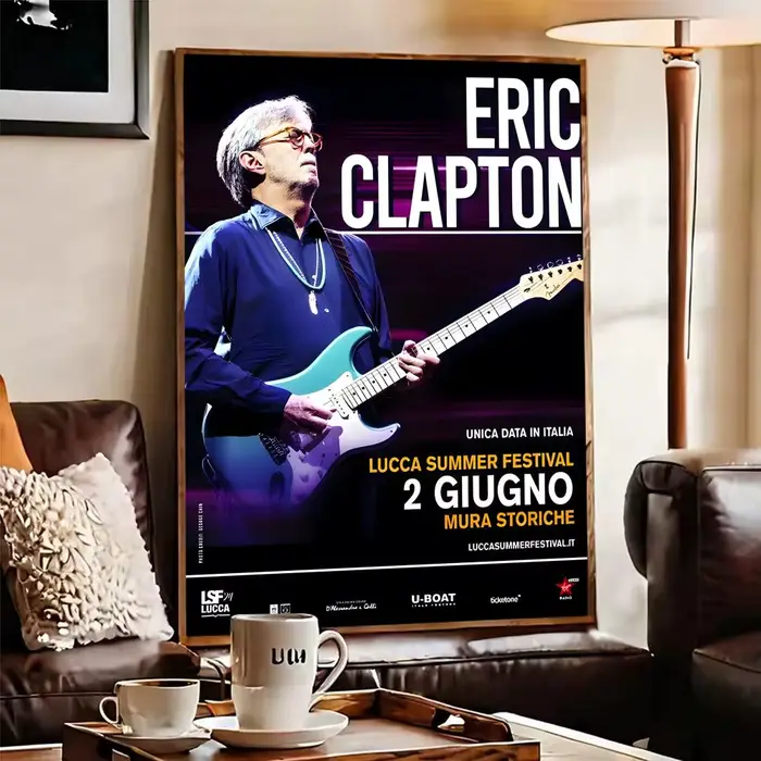 Affiche Singer E-Eric C-Clapton, autocollants muraux imperméables, décor mural amovible pour salon et chambre à coucher