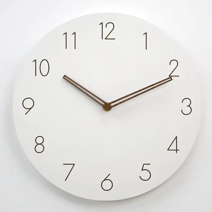 Horloge murale en bois à motif blanc Simple et moderne, mouvement silencieux, décoration de salon, a