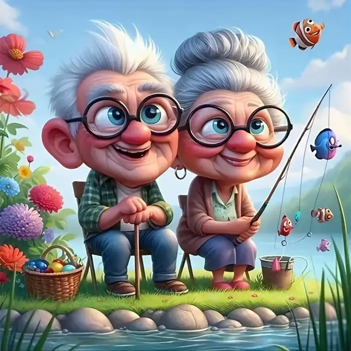 Ensemble de peinture de diamant de pêche pour grands-parents, ensemble de peinture de décoration de 