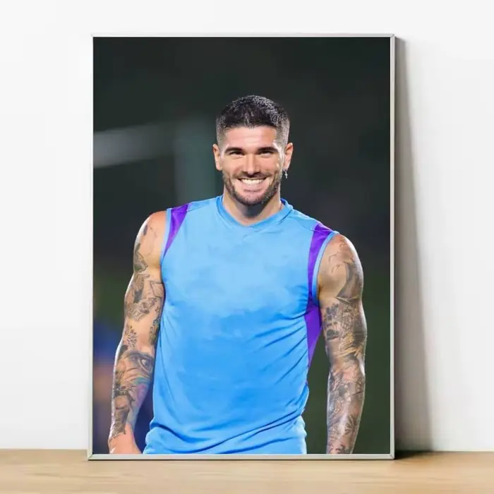Affiche de football R-Rodrigo De Paul, affiche murale autocollante HD imperméable, idéale pour la ma