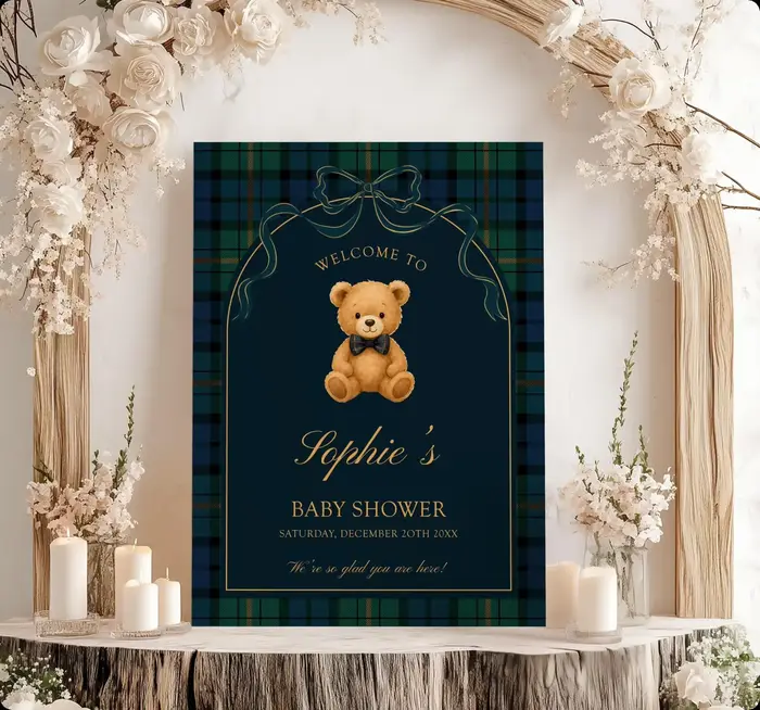 Panneau de bienvenue personnalisable pour baby shower