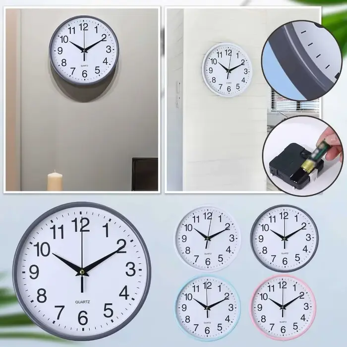 Horloge murale suspendue à piles
