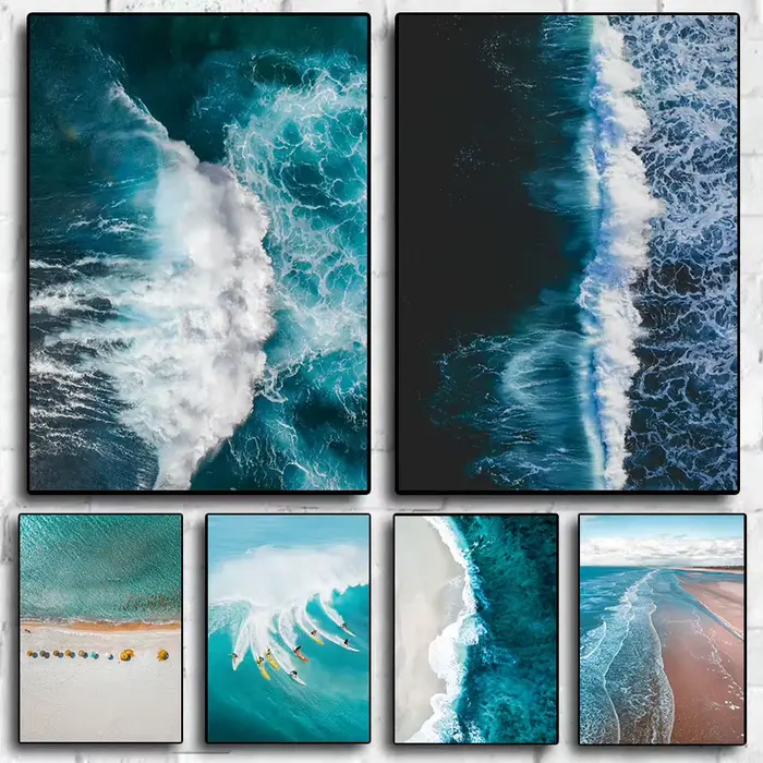 Affiches de paysage d'océan simples et modernes