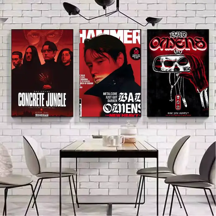 B-Bad Omens – affiche de bande métallique avec imprimés