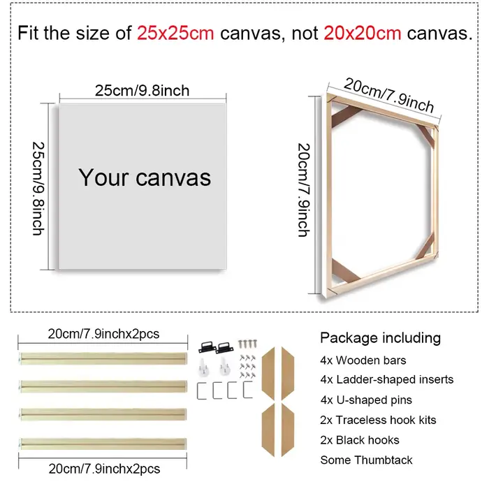 Cadres muraux en bois pour toiles imprimées et peintures diamant, 24 tailles, grandes dimensions
