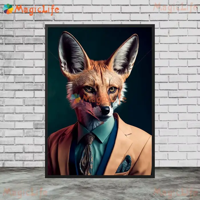 Affiche murale drôle de cerf de renard d'animal