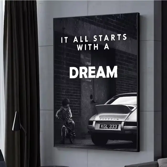 Affiche murale décorative en noir et blanc