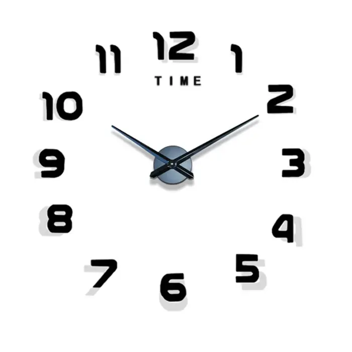 Horloge Murale Grande Taille Design Moderne 2026, Horloge à Quartz 3D DIY, Autocollants Miroir Acryl