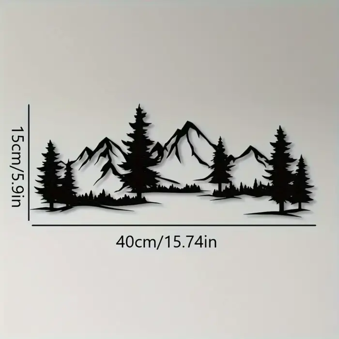 Art mural en métal Woodland Mountain