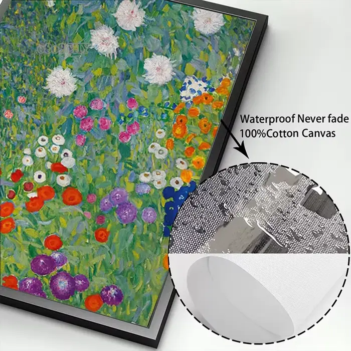 Gustav Klimt fleur jardin tournesols église toile peinture à l'huile plantes abstraites fleurs mur Art affiche nordique décor à la maison murale