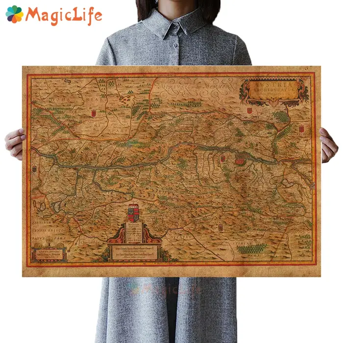 Affiches de carte Vintage européennes