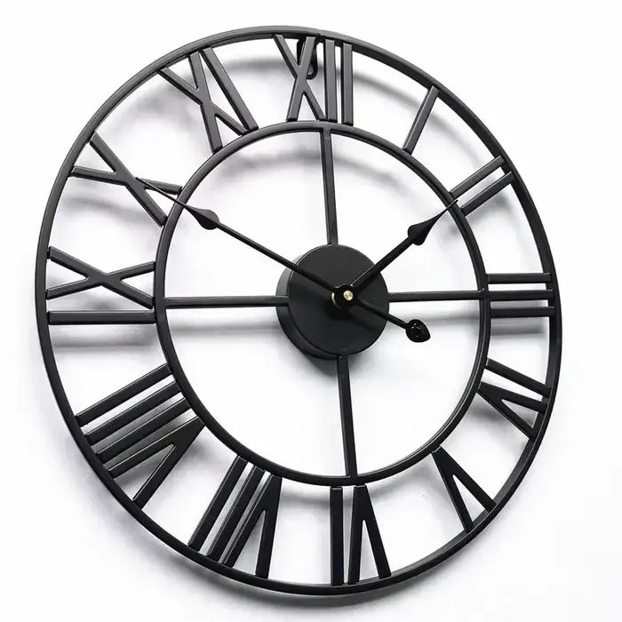 Grande horloge murale 3D avec chiffres romains