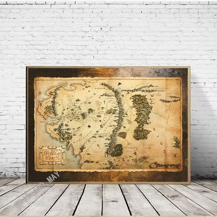 Carte du milieu de la terre LOTR The Shire Wilderland East Farthing Mordor