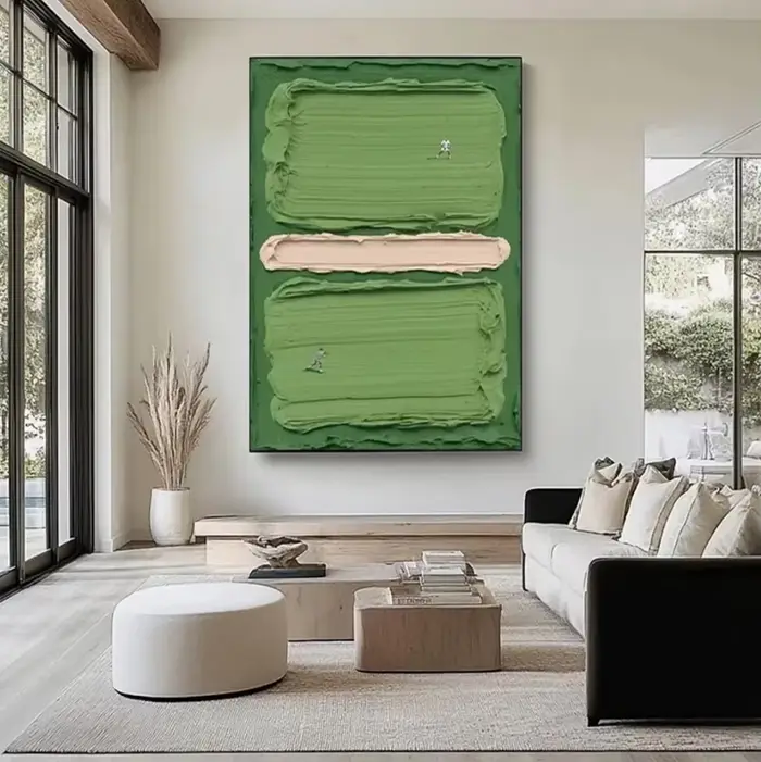 Mintura, peinture à l'huile sur toile de terrain de Tennis vert à Texture abstraite peinte à la main
