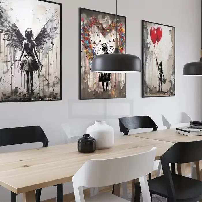 Banksy – affiche de Graffiti colorée abstraite