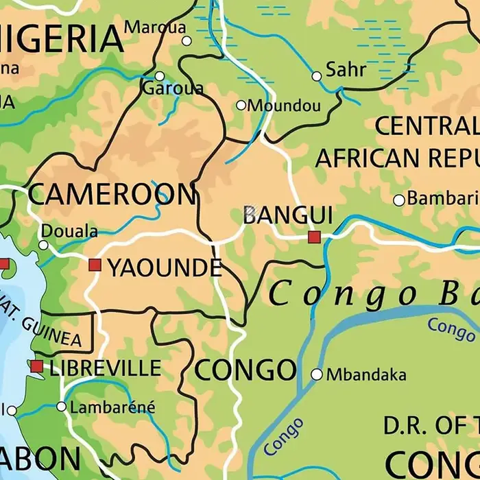 Carte topographique de l'Afrique