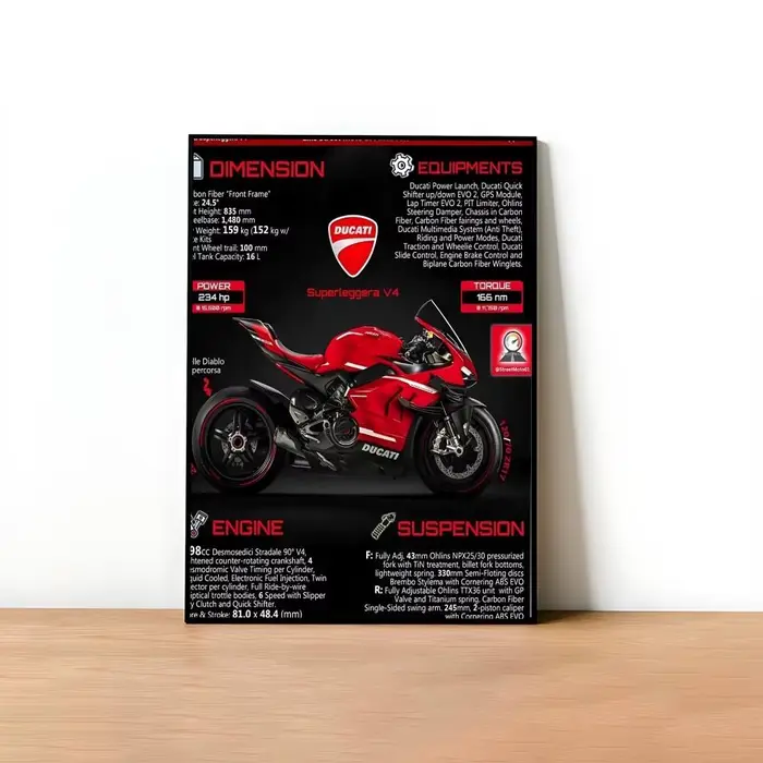D-Ducati affiche Kraft Club Bar papier Vintage affiches mur Art peinture chambre étude autocollants