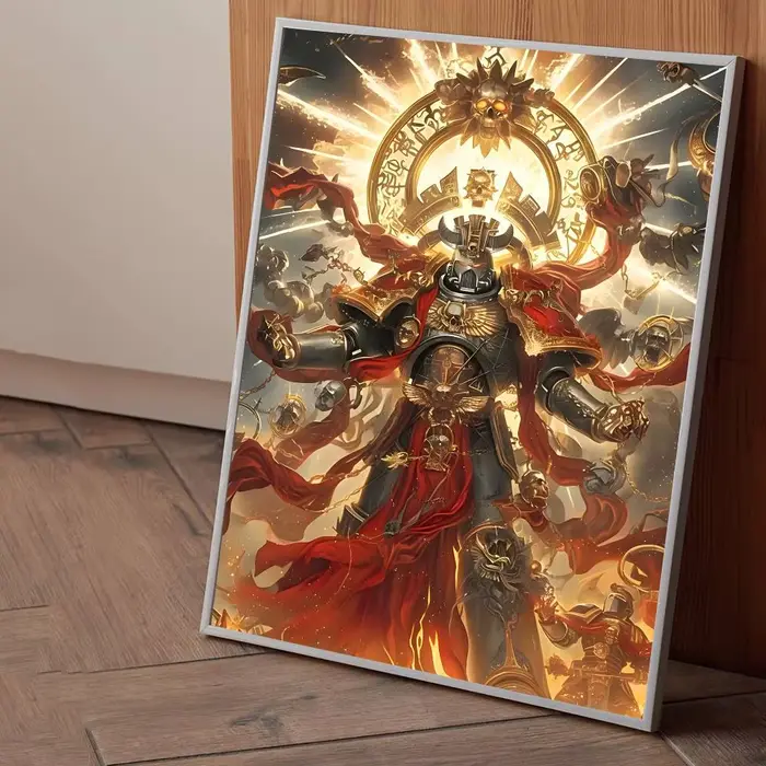 Affiches autocollantes en papier imprimé Game B-W-Warhammes-D 40k