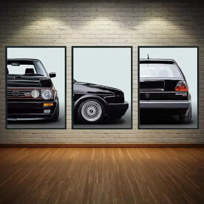 Ensemble d'affiches de supercars VW Golf GTI