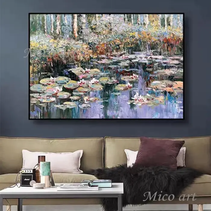 Peinture à l'huile moderne 100% peinte à la main de Monet Annie Flower, reproduction d'art mural sur toile, sans cadre