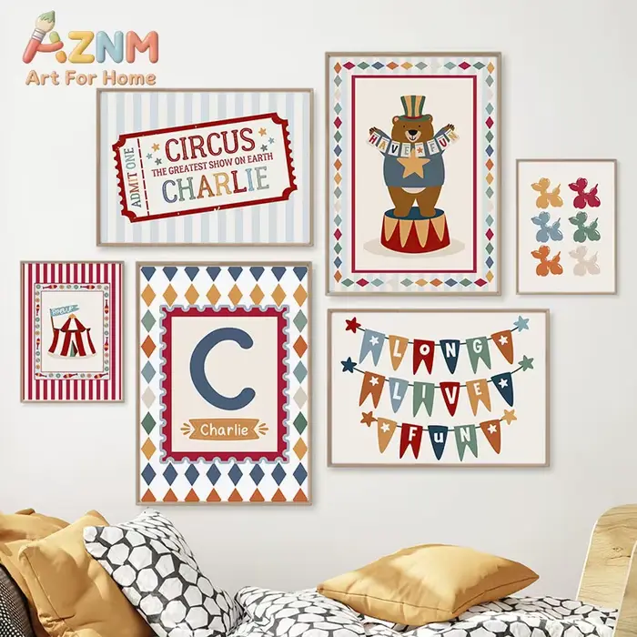Tableau mural en toile avec citations de chiens magiciens du cirque